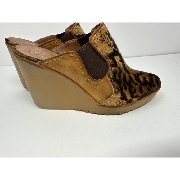 Donald J. Pliner Ingrid Animal Print Calf Hair Leather Wedges size 6.5M - Picture 8 of 9